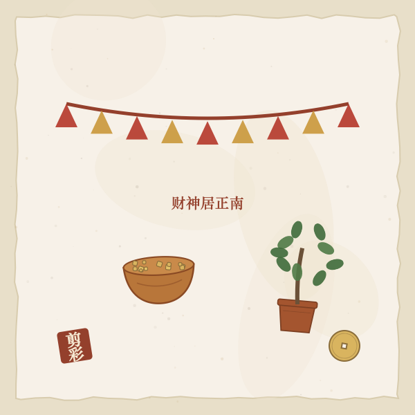 开业剪彩与财神方位图