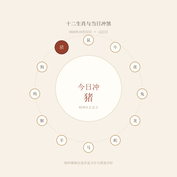 十二生肖冲煞方位盘