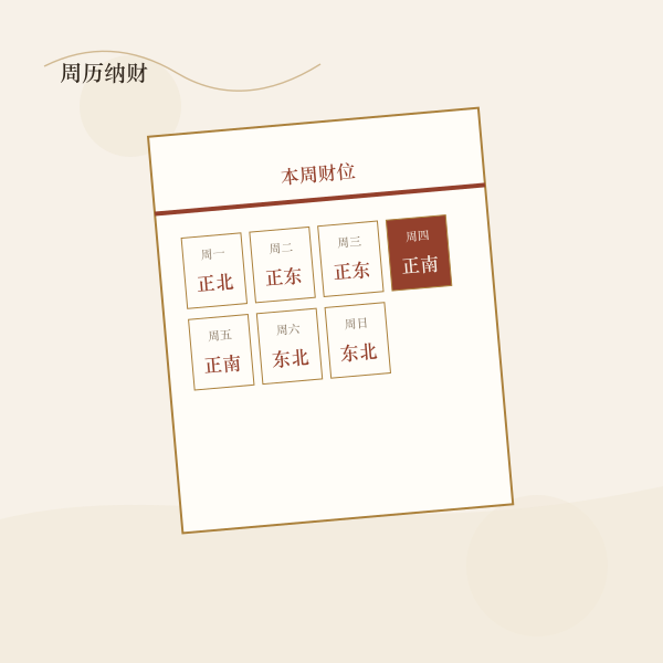 周历招财纳福主题图