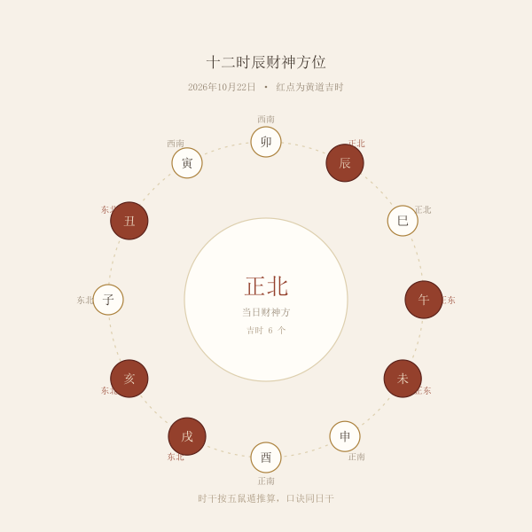 十二时辰财神方位环图