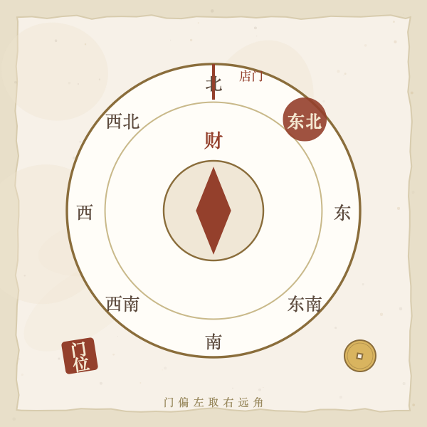 店门朝向与财位对应图
