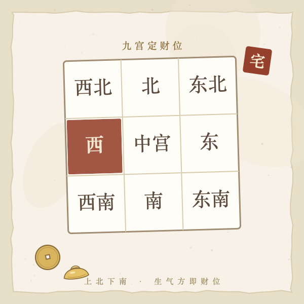 户型九宫格财位定位图