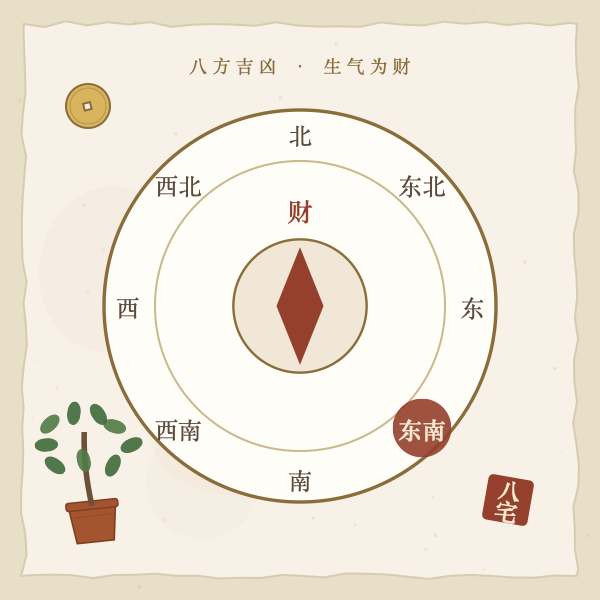八宅罗盘八方吉凶图