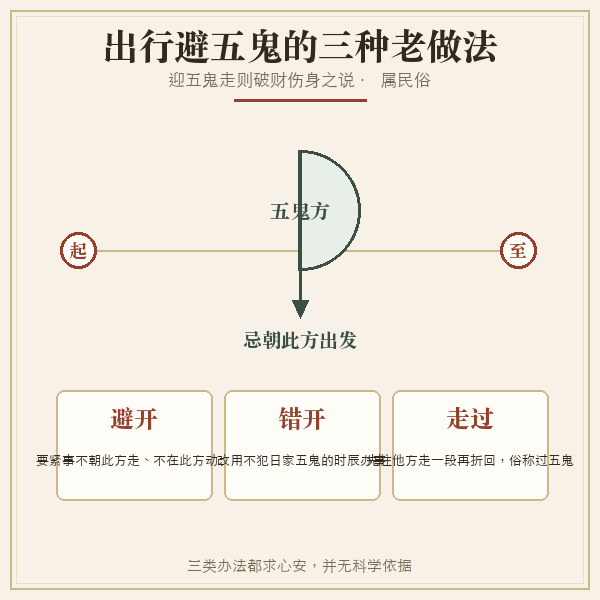 出行避五鬼方方向示意山路图