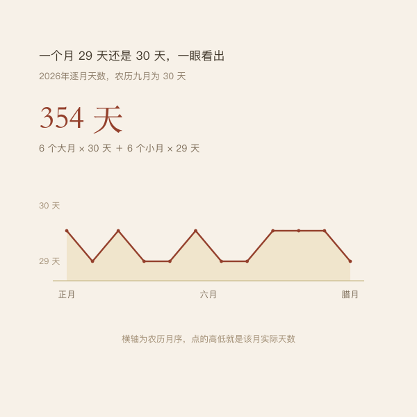 农历年大小月天数分布示意