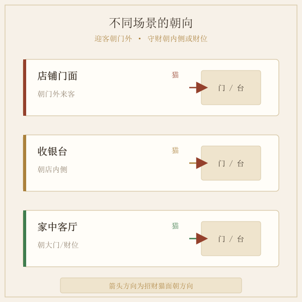 店铺与收银台招财猫摆放位置